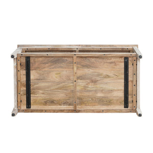 Beau Handmade Coastal Whitewashed Wood Rectangle Coffee Table