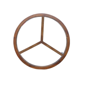 Transitional Solid Hand-Made Mango Wood/Glass Round Coffee Table