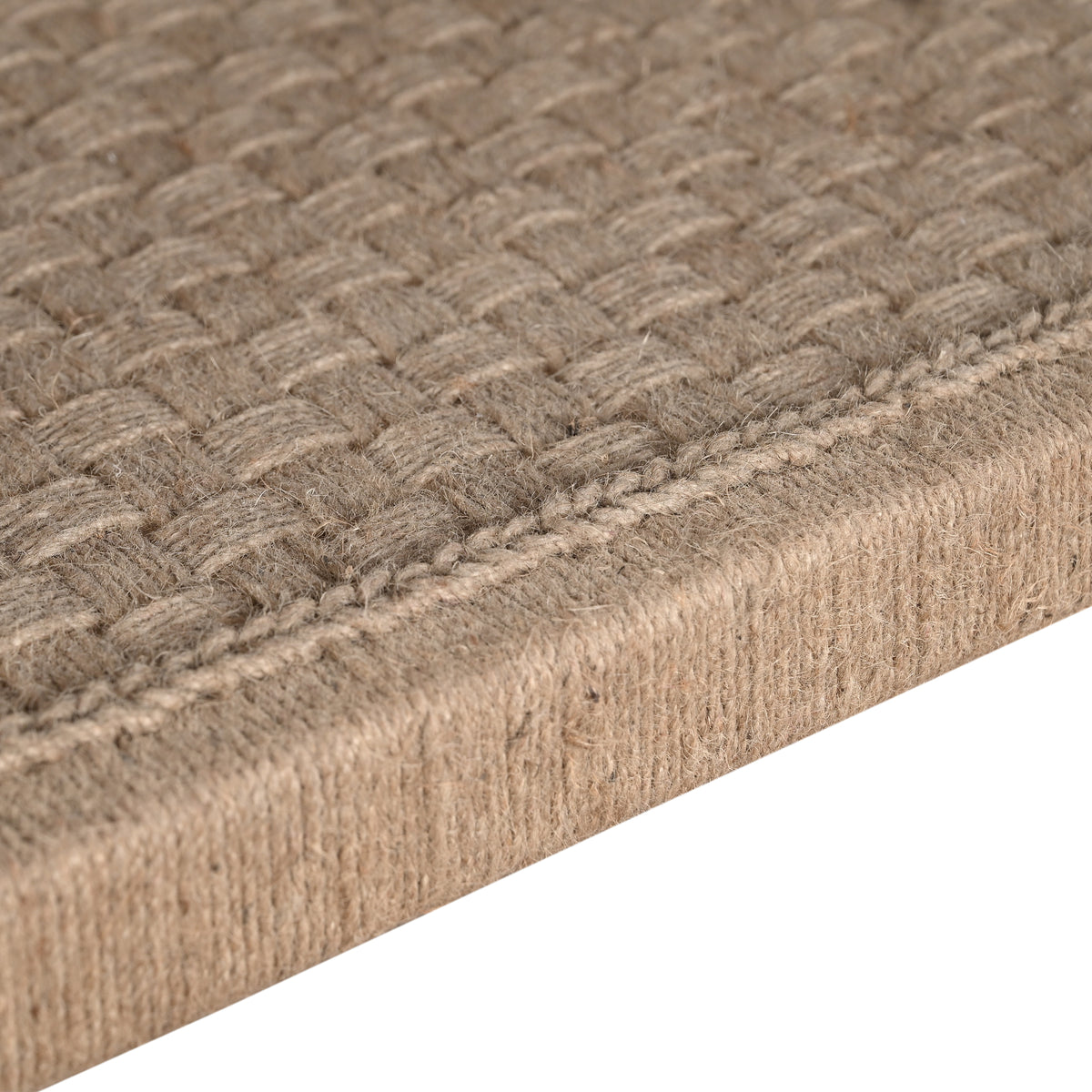 Wilfred Coastal Wood and Jute Storage Coffee Table, White Wash