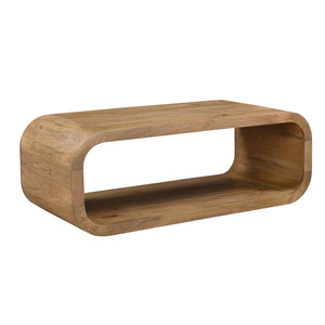 Wilhelmina Contemporary Brown Handmade Mango Wood Rectangular Coffee Table