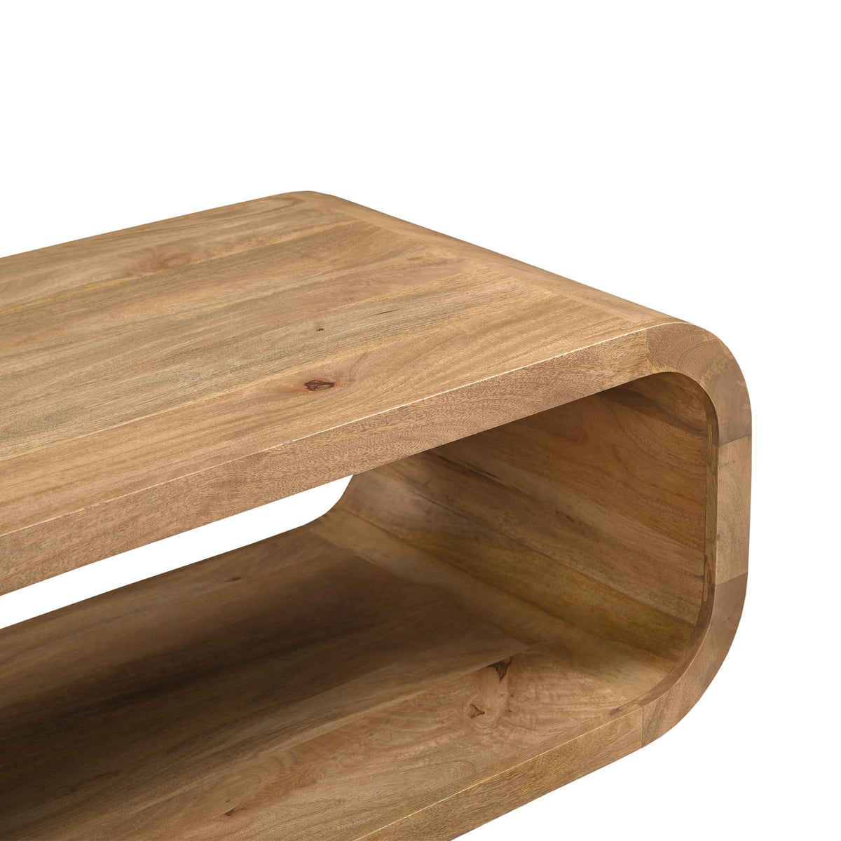 Wilhelmina Contemporary Brown Handmade Mango Wood Rectangular Coffee Table