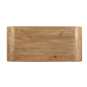 Wilhelmina Contemporary Brown Handmade Mango Wood Rectangular Coffee Table