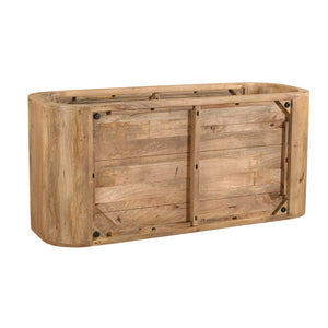 Wilhelmina Contemporary Brown Handmade Mango Wood Rectangular Coffee Table