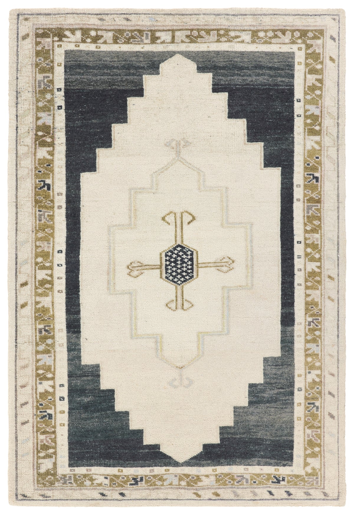 Beige Rug With Rectangular Pattern Casen CSN01 Tan / Beige Rug- Rectangle 5' x 8' | Area Rugs - Rug & Home