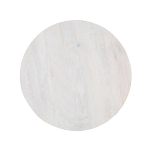 Ethan Handmade Transitional Whitewashed Wood Round Coffee Table