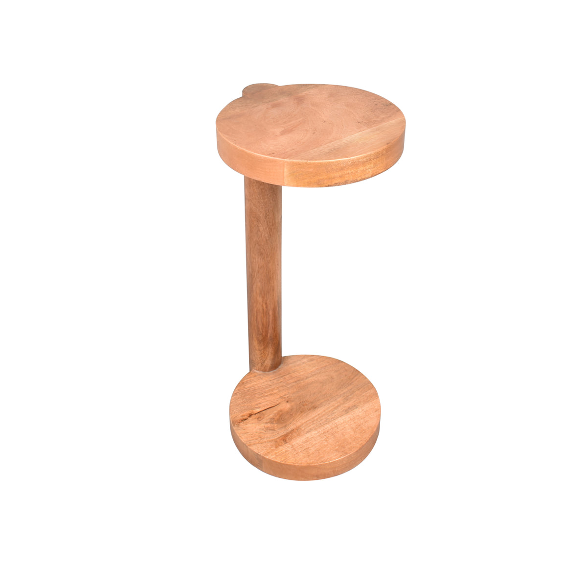 Eugenia Transitional Mango Wood Round C-Shaped Side Table