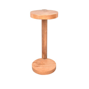Eugenia Transitional Mango Wood Round C-Shaped Side Table