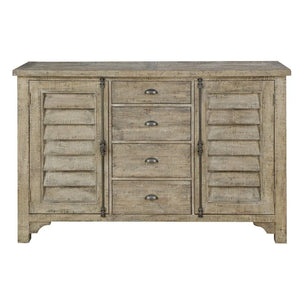 Interlude Louvred Door Buffet Sandstone Buff