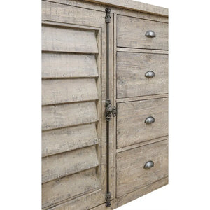 Interlude Louvred Door Buffet Sandstone Buff