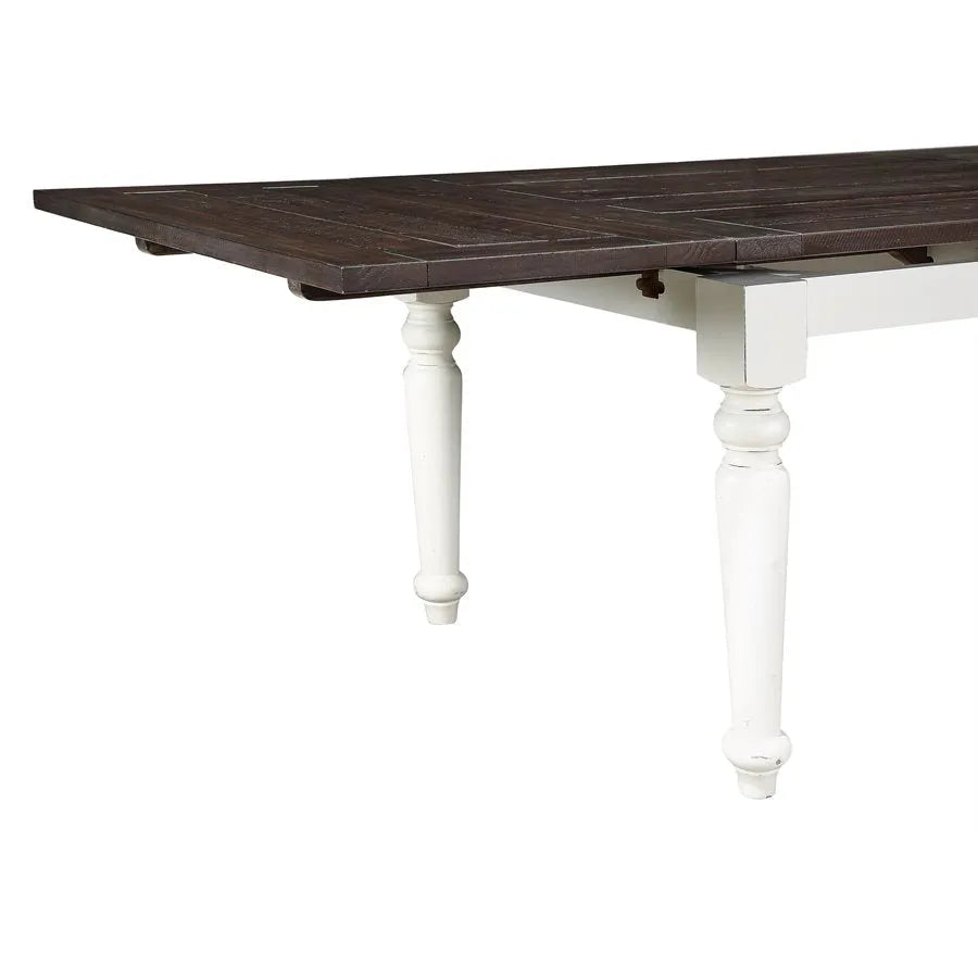Mountain Retreat Dining Table W/2 Leaves Dark Mocha & Antique White
