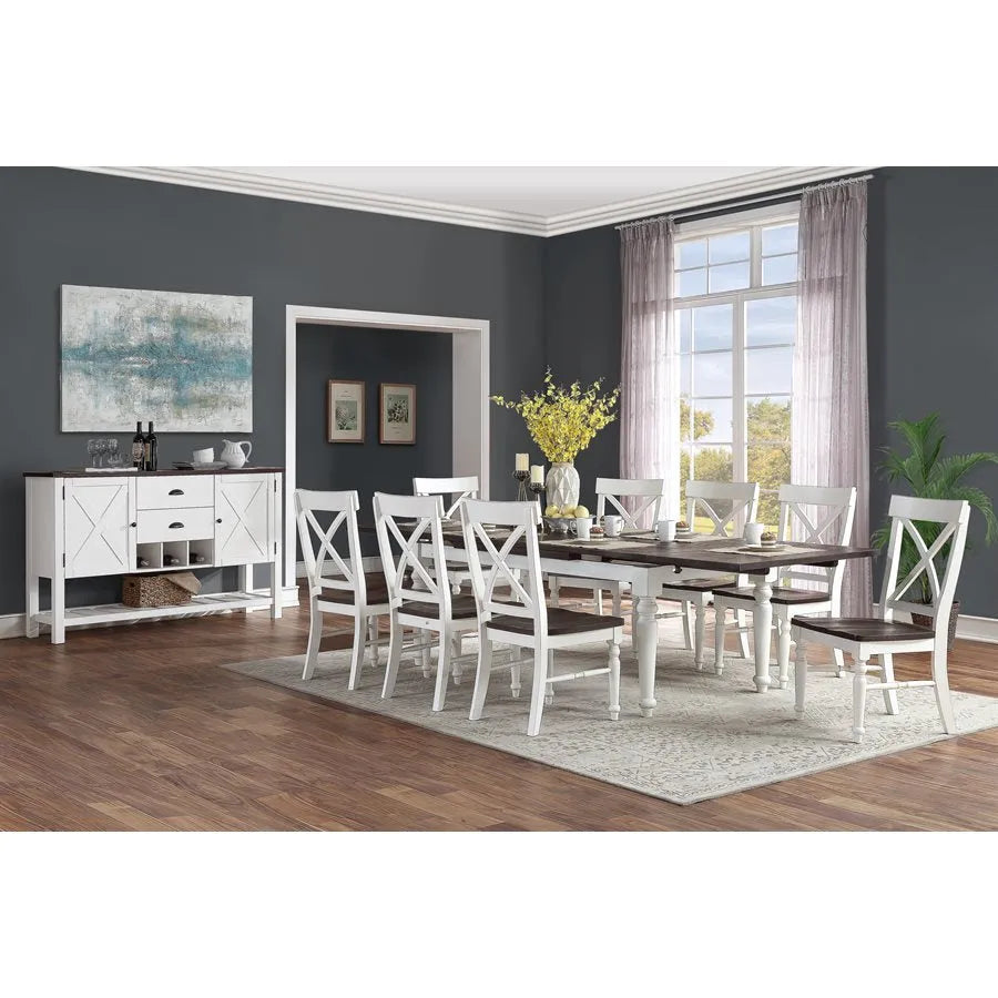 Mountain Retreat Dining Table W/2 Leaves Dark Mocha & Antique White