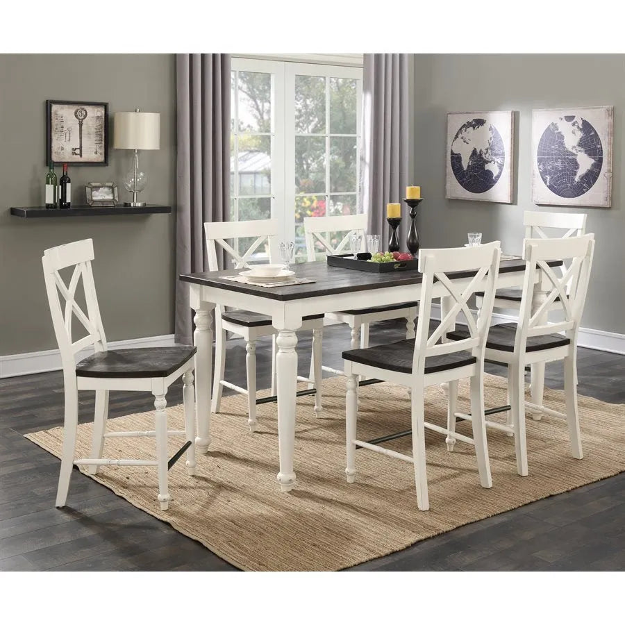 Mountain Retreat Gathering Height Butterfly Leaf Dining Table Dark Mocha & Antique White