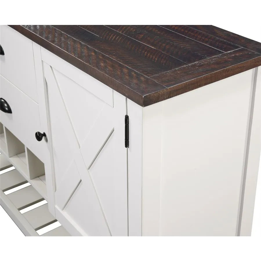 Mountain Retreat 2-Drawer Server Dark Mocha & Antique White
