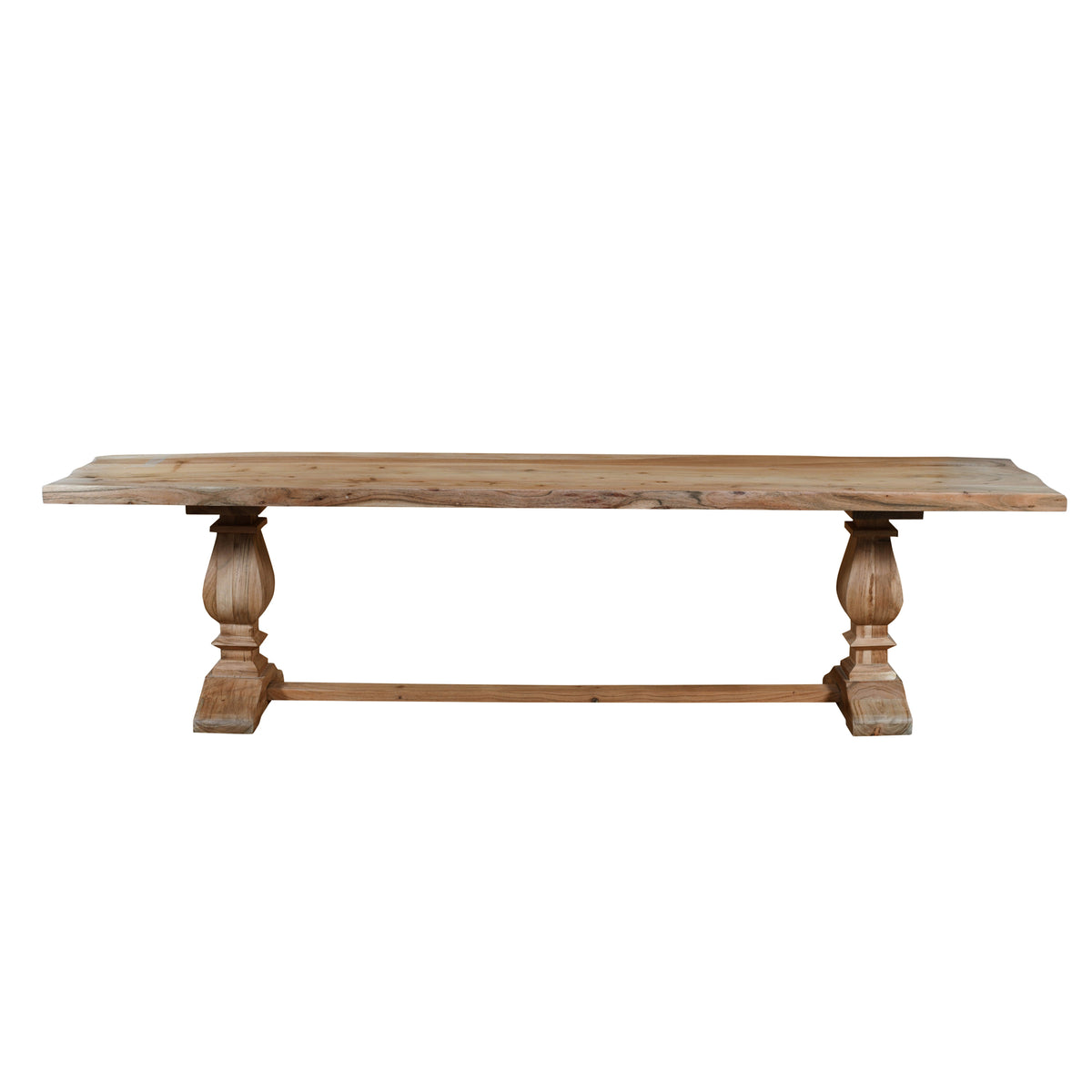 Hartford Farmhouse Natural Brown Hard Wood Live Edge Dining Bench