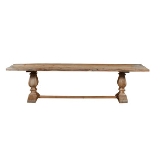 Hartford Farmhouse Natural Brown Hard Wood Live Edge Dining Bench