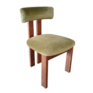 Isaiah Mid-Century Modern Green Velvet Upholstered Dining Chair, Set of 2