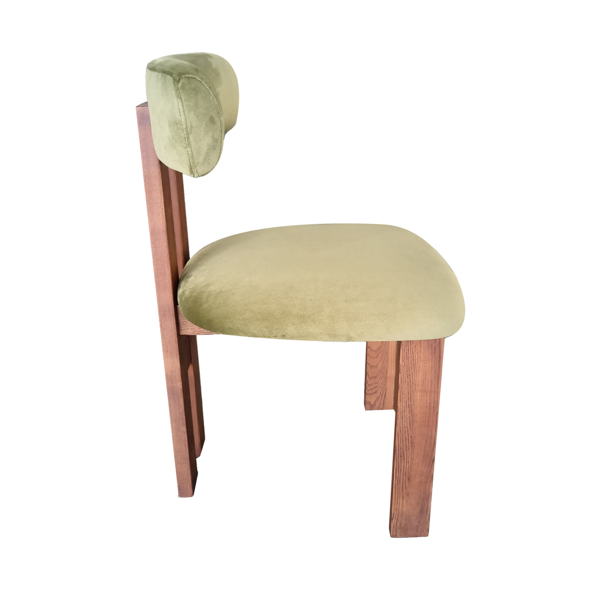 Isaiah Mid-Century Modern Green Velvet Upholstered Dining Chair, Set of 2