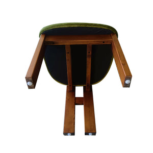 Isaiah Mid-Century Modern Green Velvet Upholstered Dining Chair, Set of 2