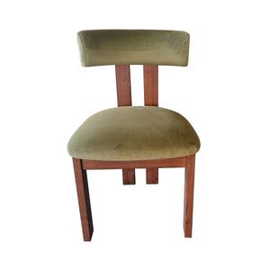 Isaiah Mid-Century Modern Green Velvet Upholstered Dining Chair, Set of 2