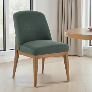 Ariadne Transitional Green/ Brown Upholstered Dining Chair, Set of 2
