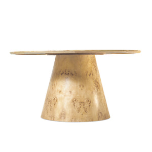 Emma Handmade Transitional Natural Burl Wood Round Dining Table
