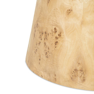 Emma Handmade Transitional Natural Burl Wood Round Dining Table