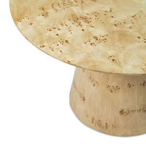 Emma Handmade Transitional Natural Burl Wood Round Dining Table