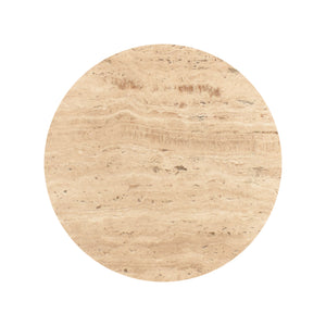 Henry Handmade Transitional Marble and Wood Drink Table, Beige/Gold
