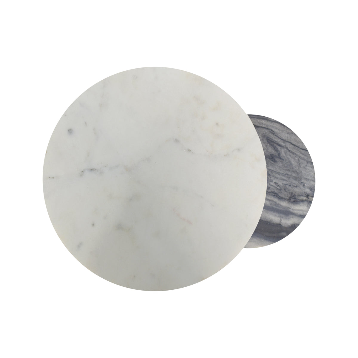 Fargo Handmade Transitional Marble and Metal Drink Table, Gold/White