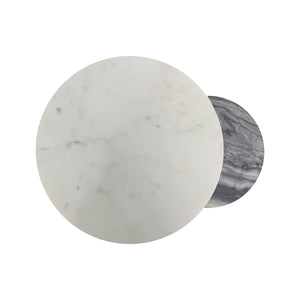 Fargo Handmade Transitional Marble and Metal Drink Table, Gold/White