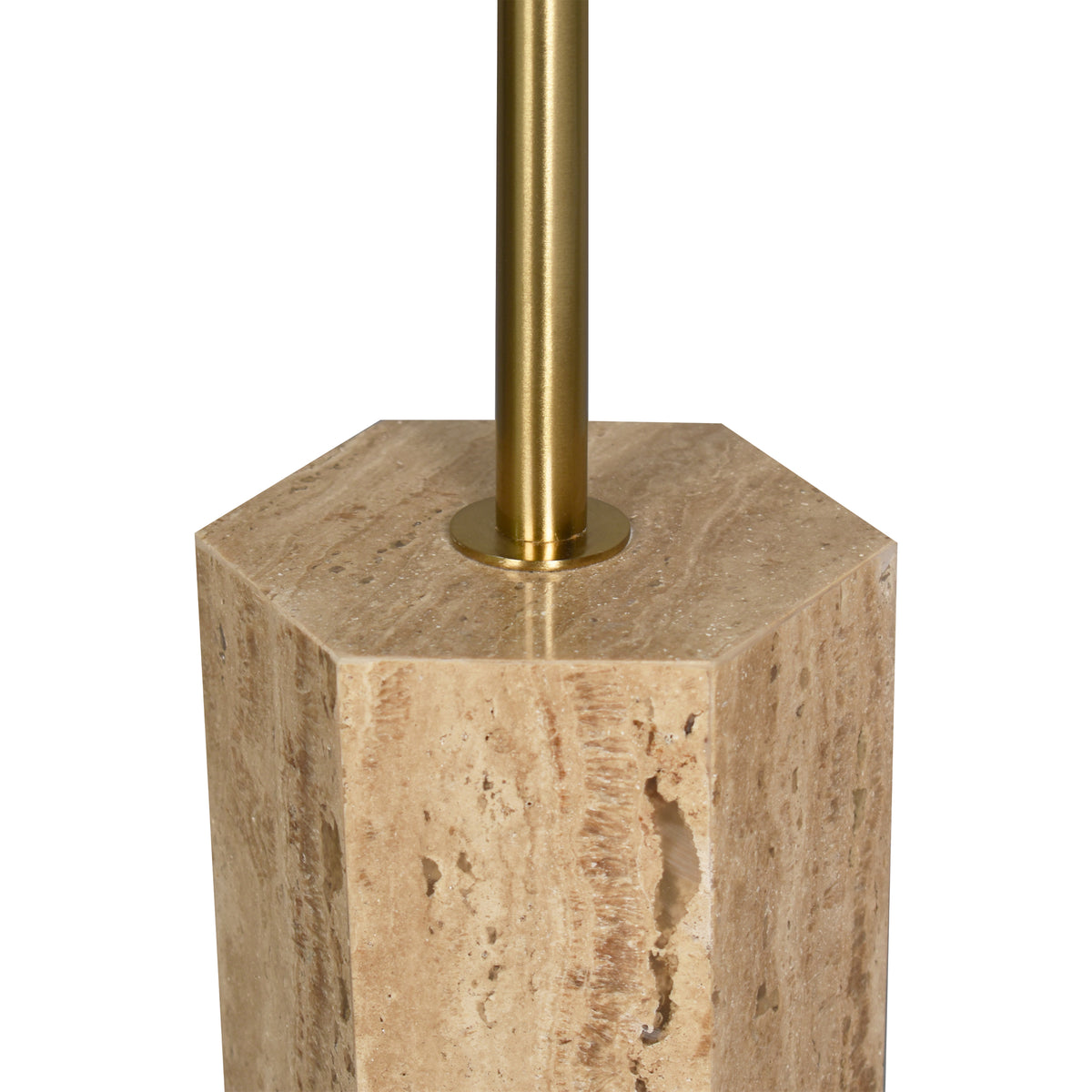 Iris Handmade Transitional Marble Drink Table, Gold/Beige