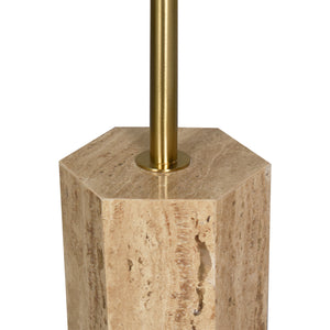 Iris Handmade Transitional Marble Drink Table, Gold/Beige