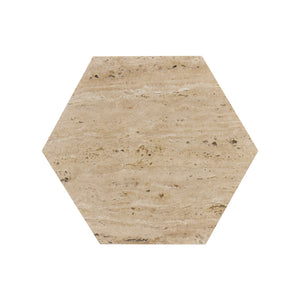 Iris Handmade Transitional Marble Drink Table, Gold/Beige