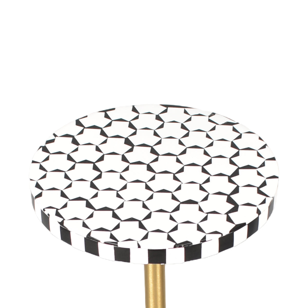 Fairmont Handmade Glam Resin Drink Table, Black/White