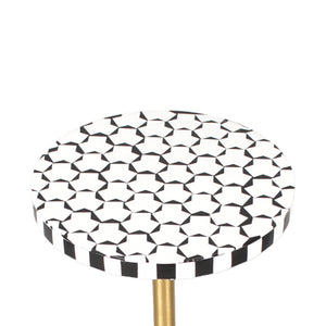 Fairmont Handmade Glam Resin Drink Table, Black/White