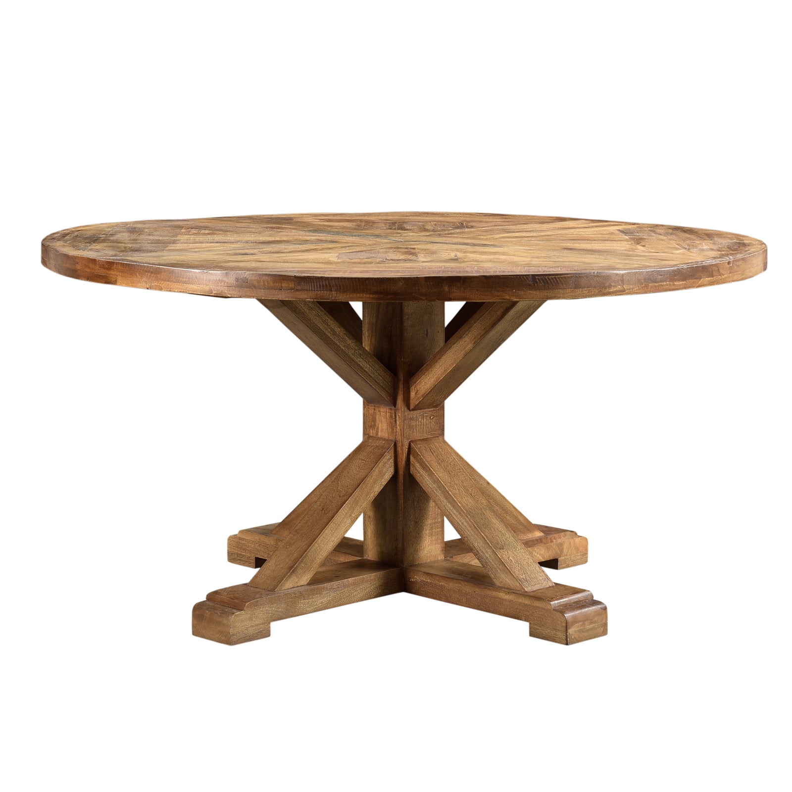 Brown Farmhouse Solid Hand-Made Wood Dining Table