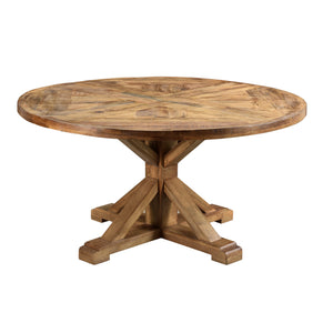 Brown Farmhouse Solid Hand-Made Wood Dining Table