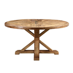 Brown Farmhouse Solid Hand-Made Wood Dining Table