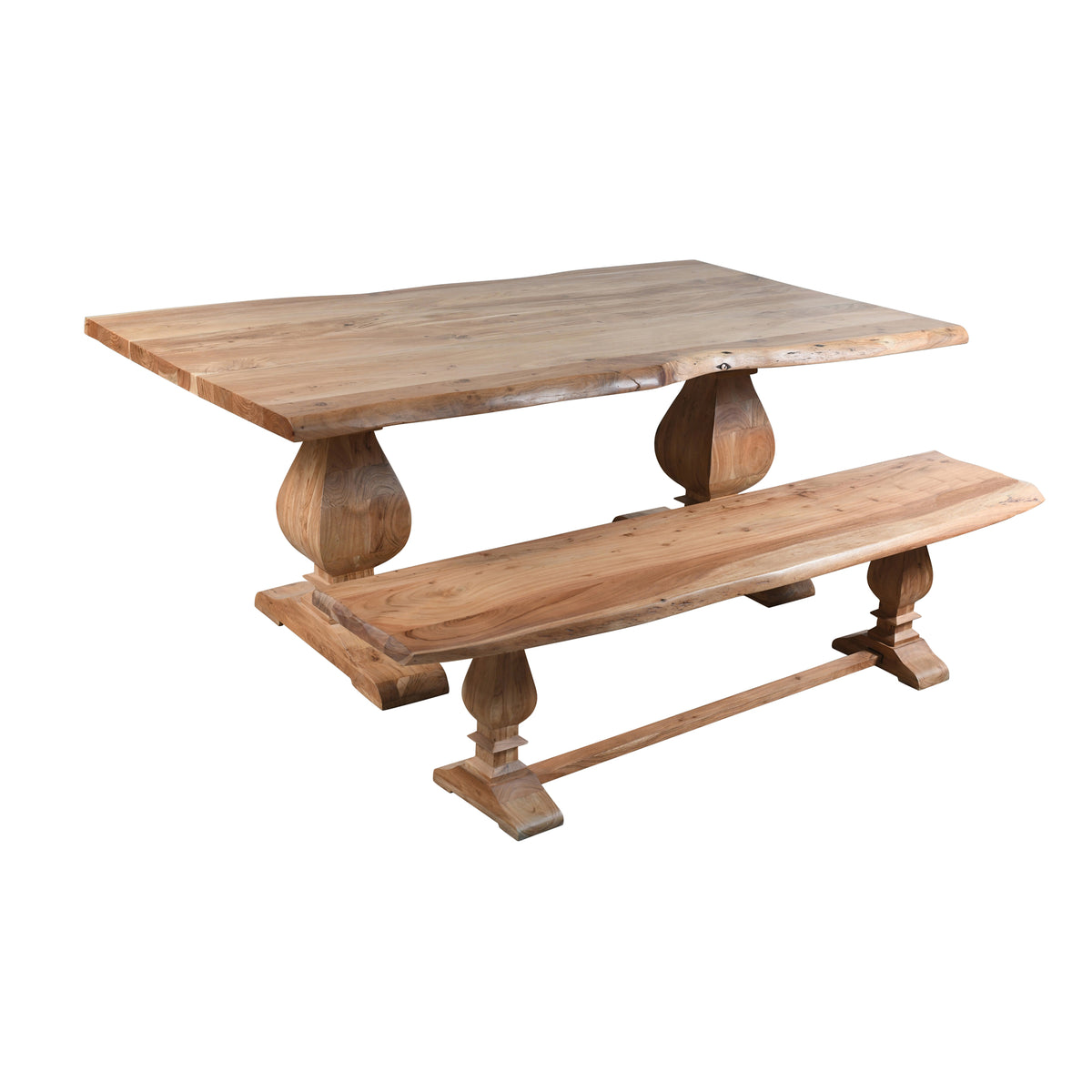 Hartford Handmade Farmhouse Natural Finish Wood Rectangle Dining Table