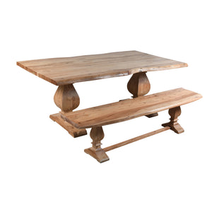 Hartford Handmade Farmhouse Natural Finish Wood Rectangle Dining Table