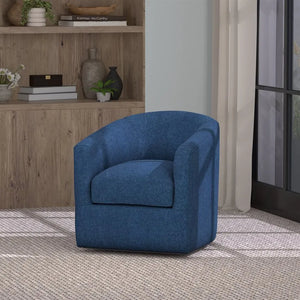 Oliver Swivel Accent Chair Textured Navy