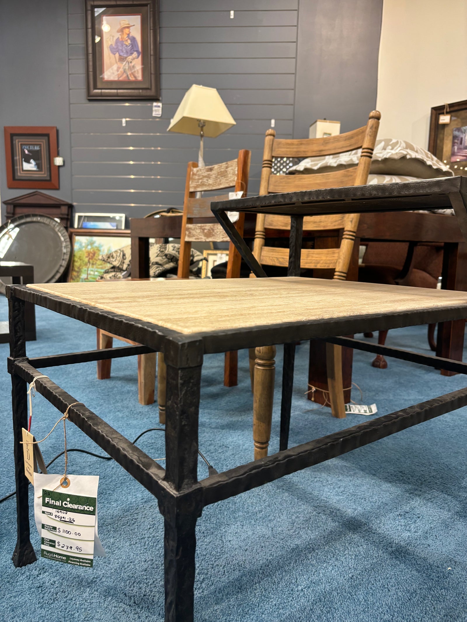 Tullis Metal Stone End Table