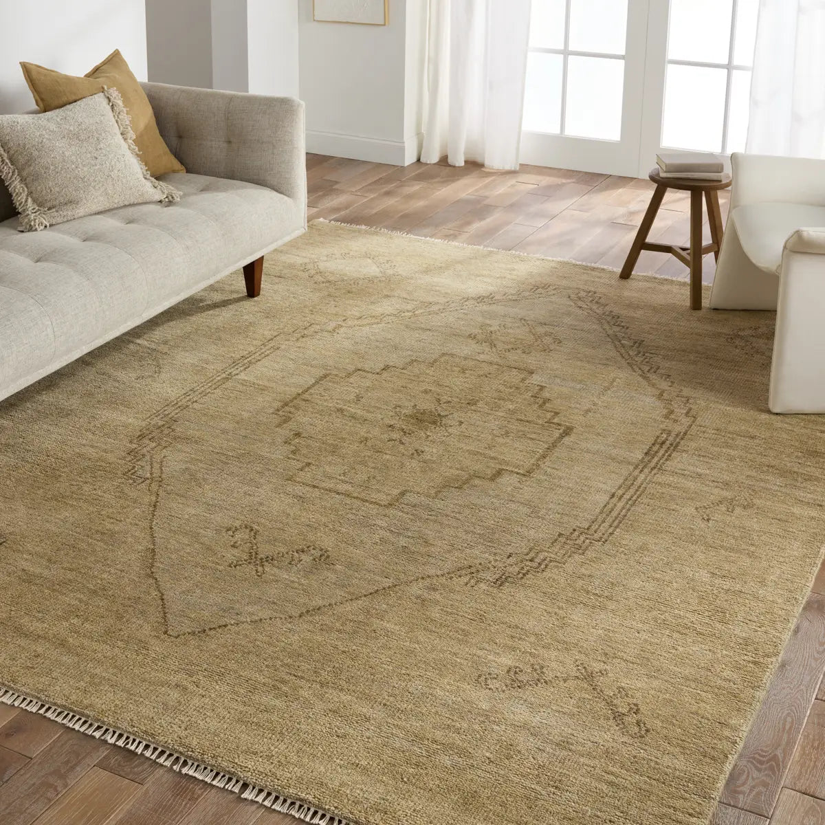 Jinsen JIN11 Olive/Light Brown Rug