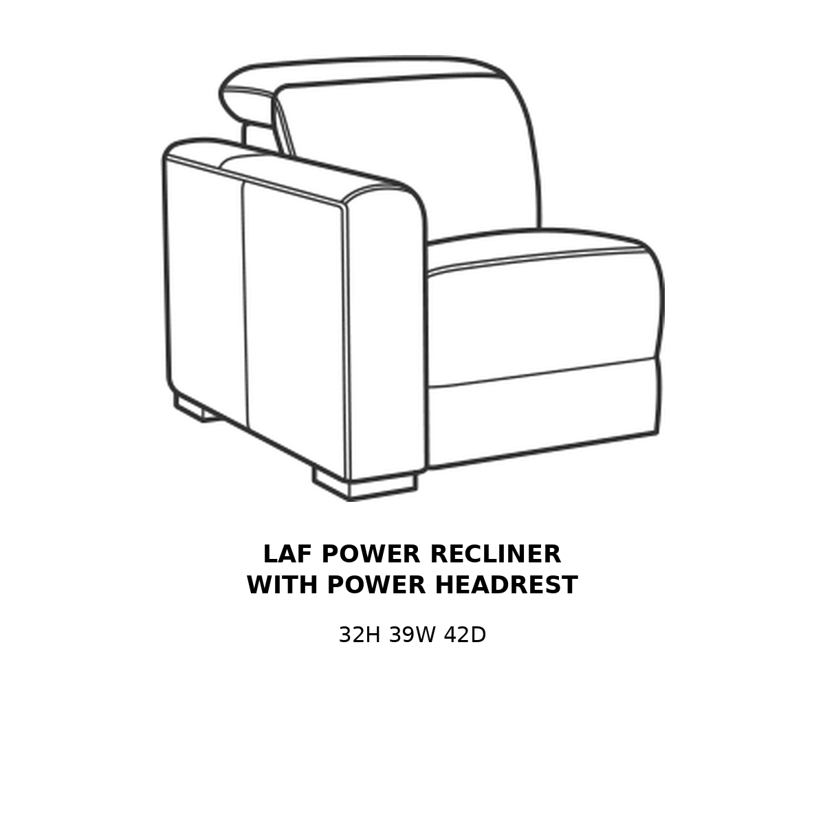 Aurora LAF Power Recliner with Power Headrest