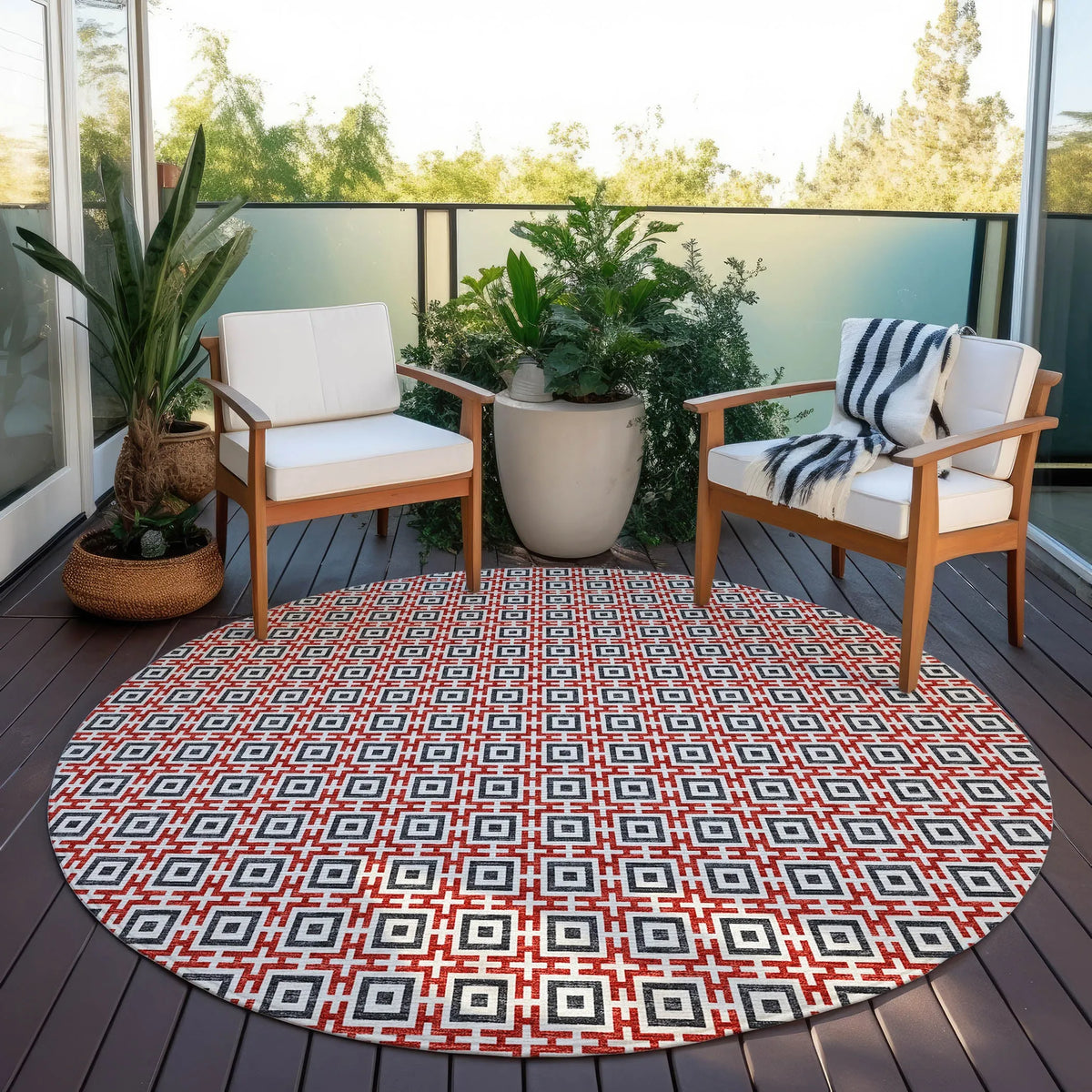 Marlo MO1 Red Rug - Rug & Home