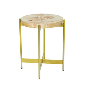 Eliana Handmade Transitional Burl Wood Side Table