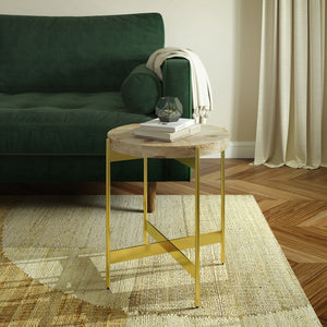 Eliana Handmade Transitional Burl Wood Side Table