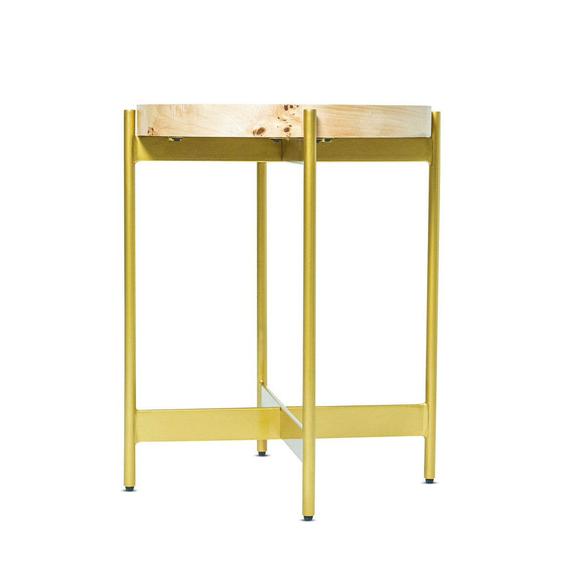 Eliana Handmade Transitional Burl Wood Side Table