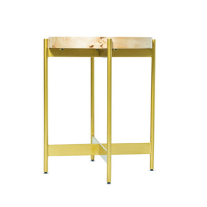 Eliana Handmade Transitional Burl Wood Side Table
