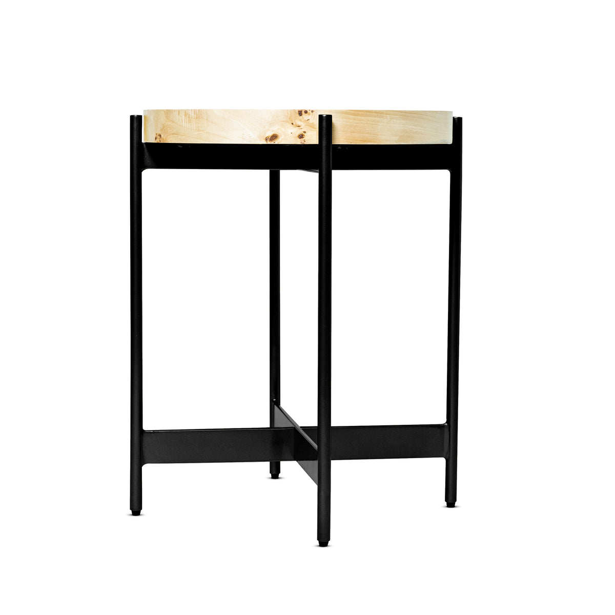 Benjamin Handmade Contemporary Burl Wood Side Table